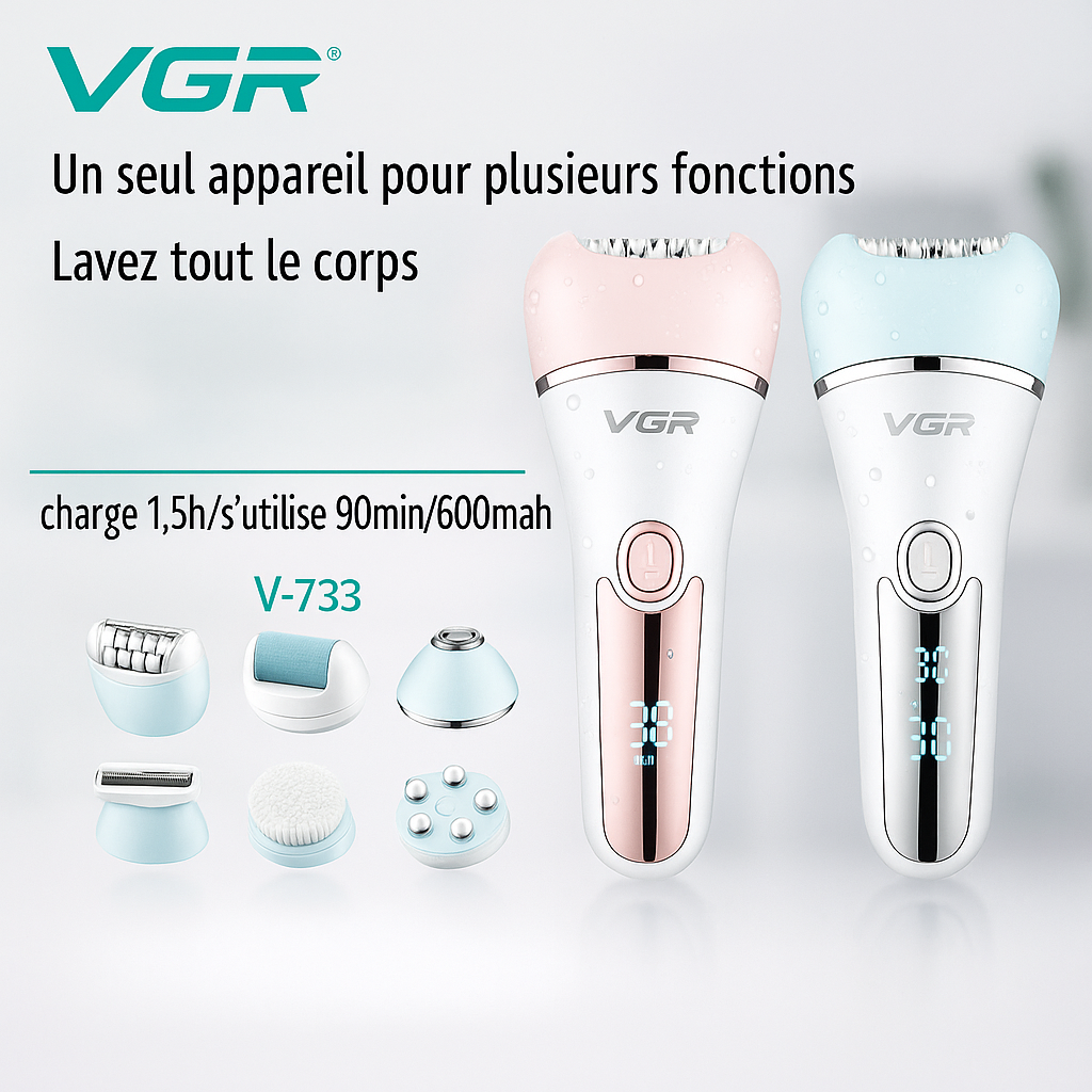 VGR Ensemble Épilateur Femme