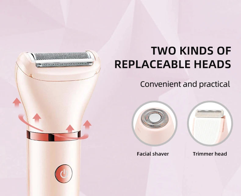 VGR 735 3-in-1 Hair Removal Device for Women, Shaver for Removing Scars, Electric Rechargeable Professional Hair Trimmer