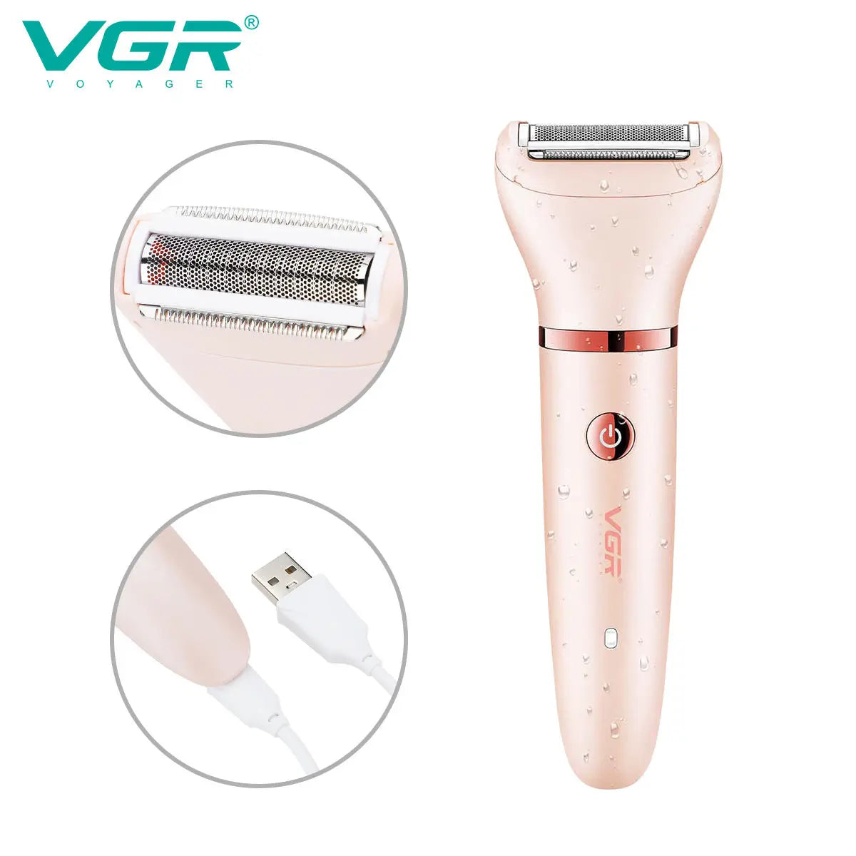 VGR 735 3-in-1 Hair Removal Device for Women, Shaver for Removing Scars, Electric Rechargeable Professional Hair Trimmer